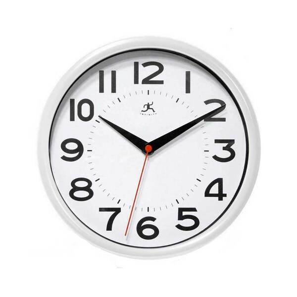 Infinity Instruments Metro - 9in White Office Wall Clock, Battery Operated 14220WH-3364 - main